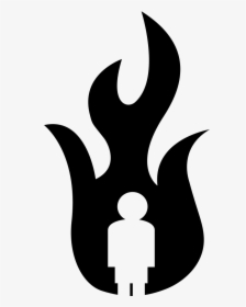 Clip Art Silhouette Character Fiction - Man On Fire Icon, HD Png Download, Transparent PNG