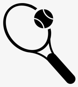 Racket And Tennis Ball - Tennis Black And White Png, Transparent Png, Transparent PNG