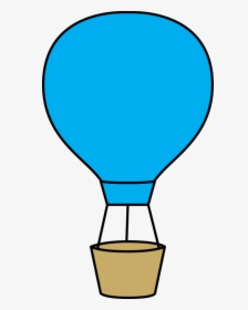 Hot - Air - Balloon - Basket - Clip - Art - Blue Hot Air Balloon Clip Art, HD Png Download, Transparent PNG