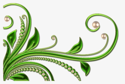 Leaves And Pearls Png By Melissa - Design Border Green Background, Transparent Png, Transparent PNG