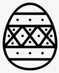 Paschal Egg Decorated Decoration Dots Stripes - Puerto Rico Png Black And White, Transparent Png, Transparent PNG