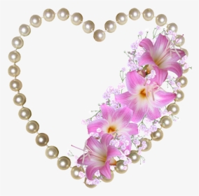 Pearls, Heart, Lilies, Decoration - Flower Good Night Love, HD Png Download, Transparent PNG