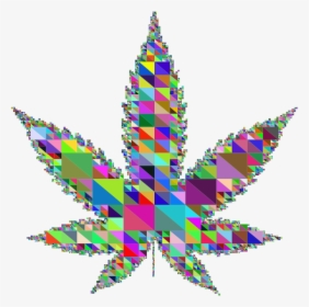 Triangular Marijuana Leaf Prismatic - Illustration, HD Png Download, Transparent PNG