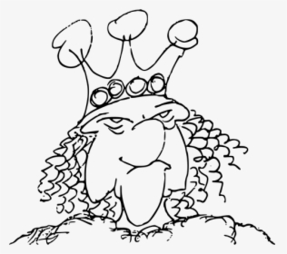 Sulky Looking King Face With Crown Vector Illustration - Draw A Mean King, HD Png Download, Transparent PNG