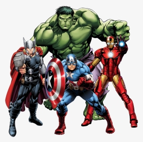 Transparent Vingadores Png - Hulk Captain America Iron Man Thor, Png Download, Transparent PNG