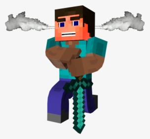 Minecraft Steve Png - Minecraft Steve Holding Diamond Sword, Transparent Png, Transparent PNG