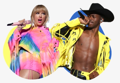Taylor Swift And Lil Nas Collage - Taylor Swift And Lil Nas, HD Png Download, Transparent PNG