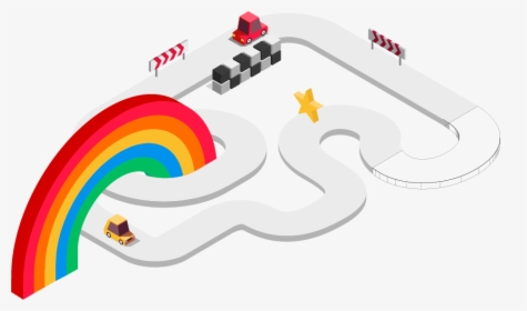 Illustration Of A Racetrack And Rainbow - Graphic Design, HD Png Download, Transparent PNG