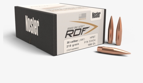 Nosler Rdf 30 Cal 210 Gr Hpbt Bullets - Bullet, HD Png Download, Transparent PNG