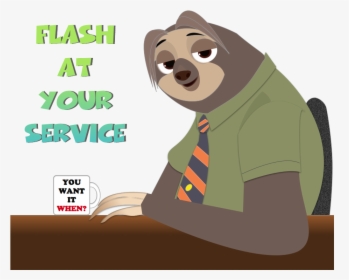 Flash From With - Flash The Sloth, HD Png Download, Transparent PNG