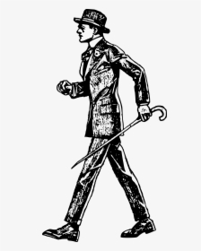 Walk Background Png - Man In Suit Walking Drawing, Transparent Png, Transparent PNG