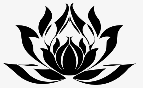 Transparent Lotus Png - Lotus Flower Black And White Clipart, Png Download, Transparent PNG