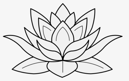 Intricate Drawing Lotus Flower Transparent Png Clipart - Lotus Flower Black And White, Png Download, Transparent PNG