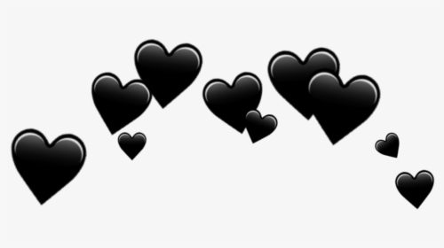 Download Hearts Black Emoji Transparent Background - Black Heart Crown Png, Png Download, Transparent PNG