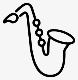 Saxophone Instrument Sax Musician Comments - Outline Of A Saxophone, HD Png Download, Transparent PNG