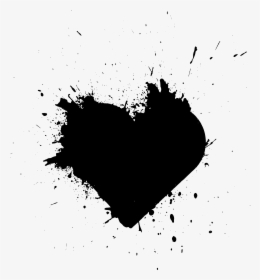 Heart Splatter Paint Black, HD Png Download, Transparent PNG