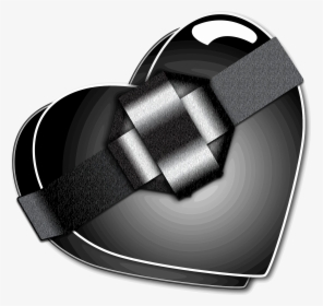Black Heart Shaped Gift Box Clip Arts - Black Heart Shaped Box, HD Png Download, Transparent PNG