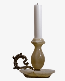 Candle With Candlestick Png, Transparent Png, Transparent PNG
