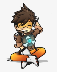 Tracer - Overwatch Cartoon Characters Draw, HD Png Download, Transparent PNG