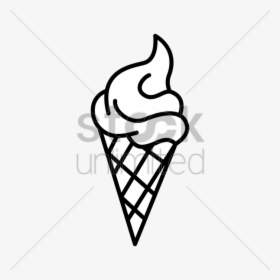 Heart, Line, Font, Transparent Png Image Clipart Free - Ice Cream Cone Vector Black, Png Download, Transparent PNG