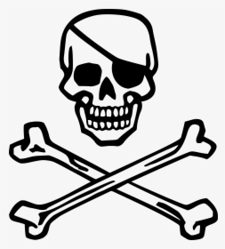 Piracy Skull And Crossbones Pirates Of The Caribbean - Skull And Crossbones With Eye Patch, HD Png Download, Transparent PNG