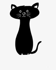 Transparent Cat Vector Png - Black Cat Transparent Cartoon, Png Download, Transparent PNG