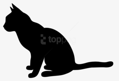 Black Cat Silhouette Png - Transparent Background Cat Silhouette Transparent, Png Download, Transparent PNG