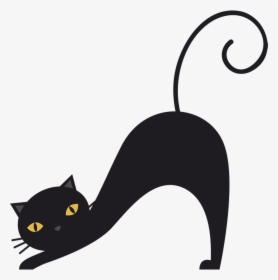 Black Cat X Stretched Vector Clipart Transparent Png - Black Cat Vector Png, Png Download, Transparent PNG