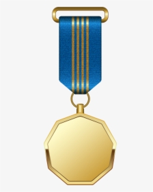 Gold Medal With Blue Ribbon Png Clipart Picture, Transparent Png, Transparent PNG
