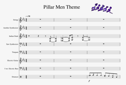 Pillar Men Theme Sheet Music, HD Png Download, Transparent PNG