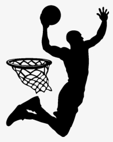 Slam Dunk Basketball Player Silhouette Sport - Dunking Basketball Player Silhouette, HD Png Download, Transparent PNG