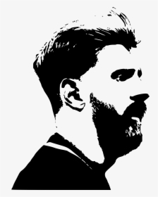 Messi Clip Arts - Stencil Drawings Of Messi, HD Png Download, Transparent PNG