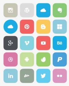 Drawing Social Vector - Flat Icons Facebook Instagram, HD Png Download, Transparent PNG
