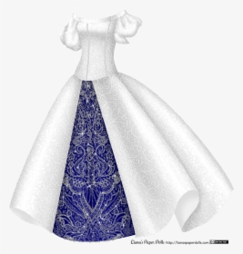A Silvery White Gown With A Delicate, Small Scroll - White Princess Dress Png, Transparent Png, Transparent PNG
