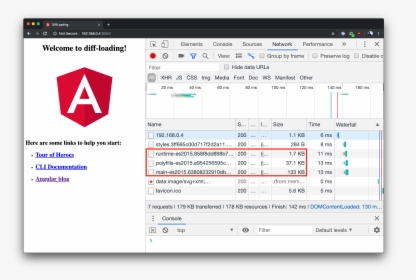 Angular Differential Loading Success In Chrome In Dev - Angularjs, HD Png Download, Transparent PNG