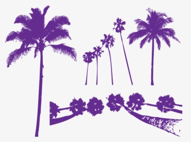 Transparent Pool Party Cliparts - Purple Palm Trees Transparent Background, HD Png Download, Transparent PNG