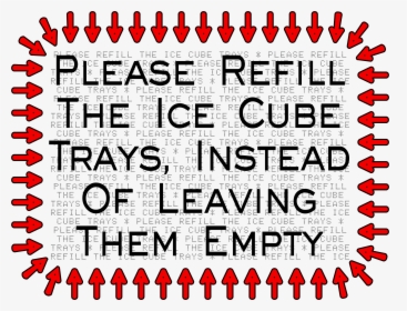 Refill The Ice Cube Trays Clip Arts - Refill Ice Cube Tray, HD Png Download, Transparent PNG