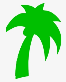 Palm, Tree, Silhouette, Coconut, Green, Heat - Palm Tree Clip Art Black, HD Png Download, Transparent PNG