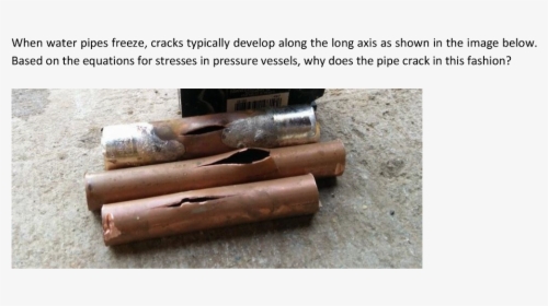 When Water Pipes Freeze, Cracks Typically Develop Along - Burst Pipes In Winter, HD Png Download, Transparent PNG