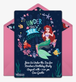 Little Mermaid Under The Sea Party Invitations, HD Png Download, Transparent PNG