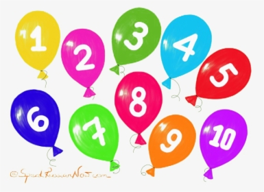 1 To 10 Numbers Free Png - Number 1 10 Balloon, Transparent Png, Transparent PNG