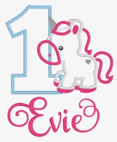 Unicorn Themed Birthday Baby - Numbers Unicorn Birthday Clip Art, HD Png Download, Transparent PNG