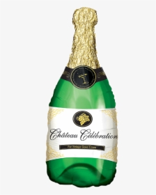 Champagne Bottle Png Free Download - Champagne Bottle Foil Balloon, Transparent Png, Transparent PNG