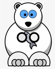 Polar Bear Clipart Blue - Clip Art Cartoon Polar Bear, HD Png Download, Transparent PNG