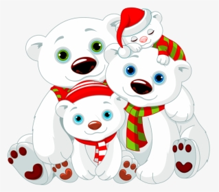Families Clipart Polar Bear - Christmas Polar Bear Clipart, HD Png Download, Transparent PNG