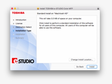 Mac Print Toshibainstall 1 - Toshiba E Studio, HD Png Download, Transparent PNG