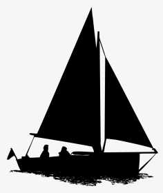 Sailboat Silhouette Clip Art - Sailboat Silhouette, HD Png Download, Transparent PNG