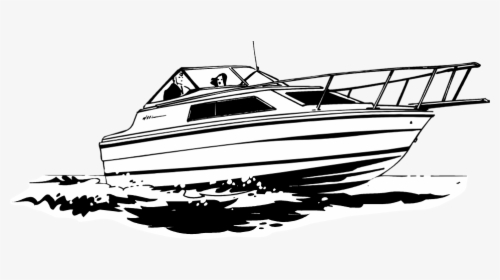 Image Free Stock Boat Engine Clipart - Yacht Black And White, HD Png Download, Transparent PNG