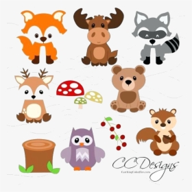 Animal Baby Woodland Animals Clipart Free Set Cute - Woodland Animals Svg Cut Files, HD Png Download, Transparent PNG