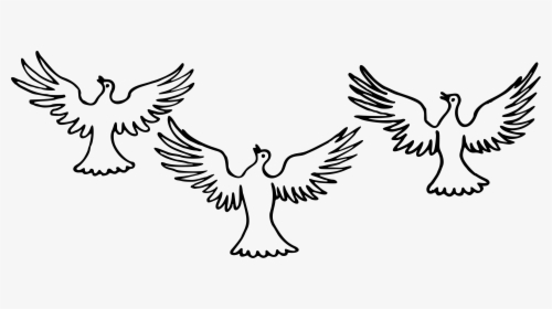 Three Doves Clip Arts - Open Wing Bird Clipart, HD Png Download, Transparent PNG